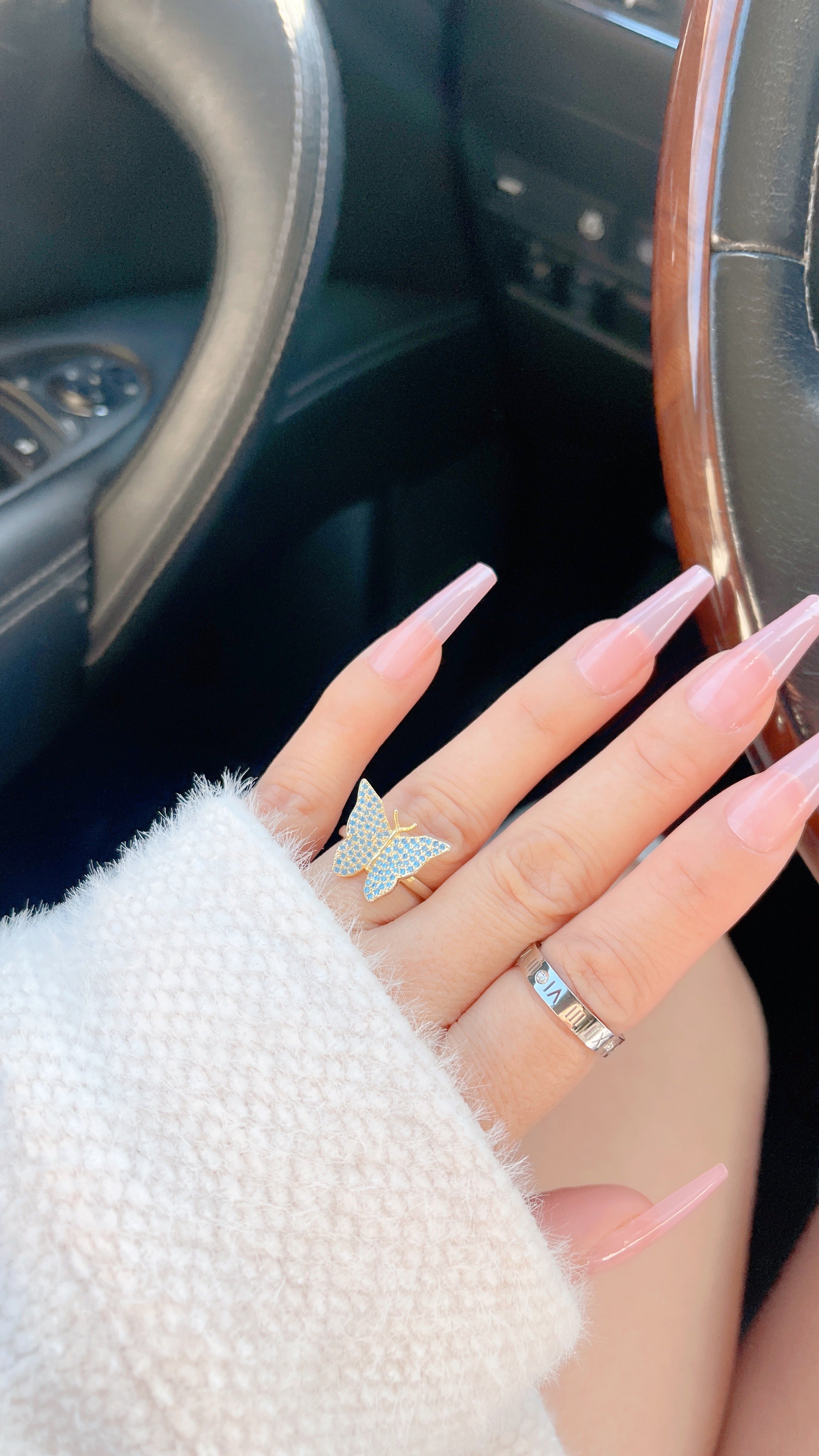 Blue Paved Butterfly Ring